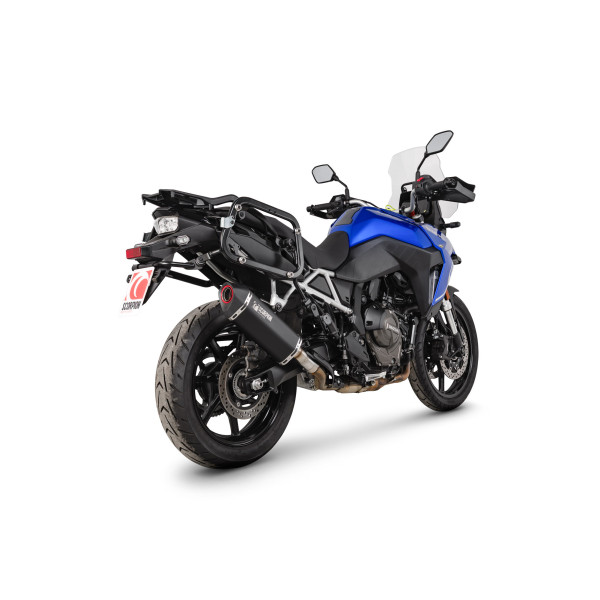 Scorpion Exhaust Suzuki V-Strom 800 DE / V-Strom 800 RE 2023 - 2025 Serket Parallel Slip-on Black Ceramic Coated Sleeve